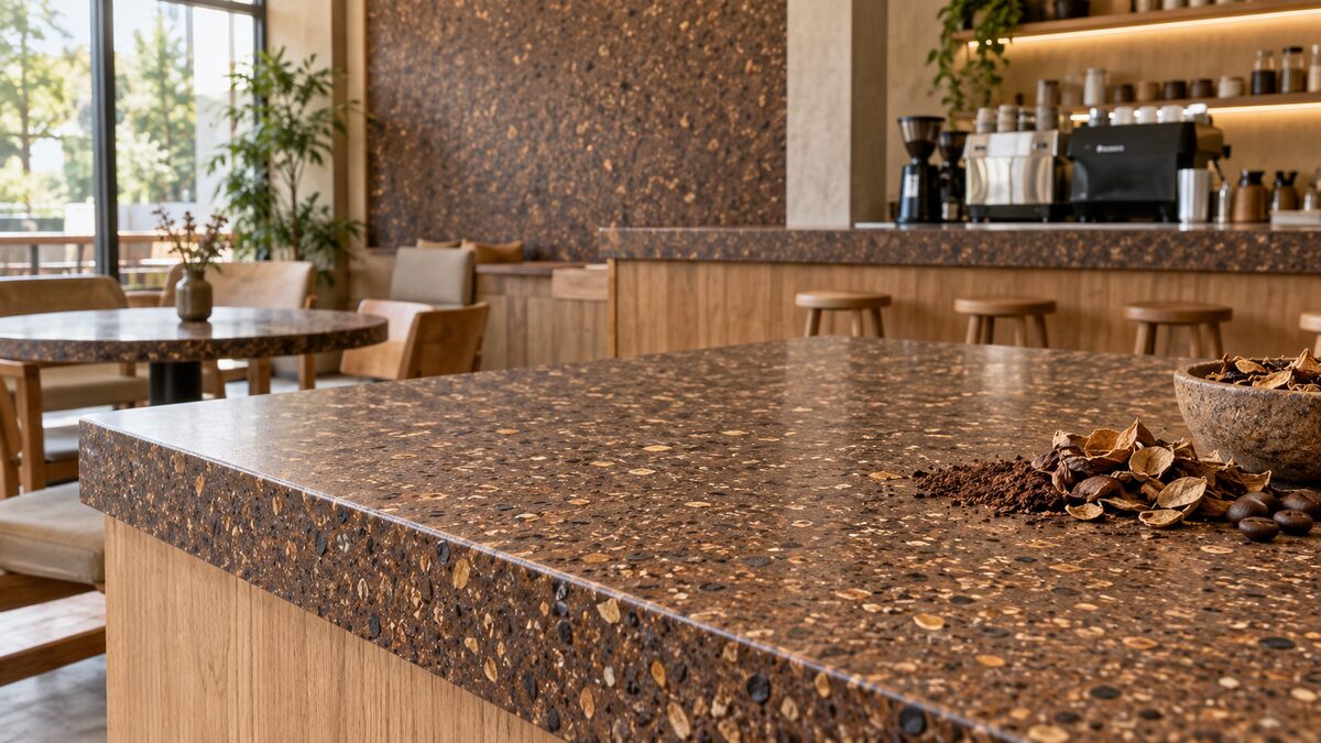 Coffee Waste Becomes a Furniture Surface: KAVA in London