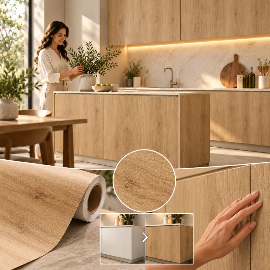 MKK® Nature Oak – Meşe – temsili kaplama görünümü, rulo ve desen detayı