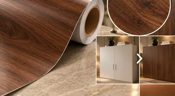 MKK® Prestige Oak – Koyu Meşe – Folyo rulosu ve doku (temsili)