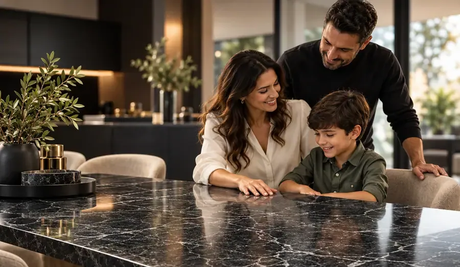 MKK® Nero Stone – Siyah Doğal Taş – Uygulanmış yüzey görünümü (temsili)
