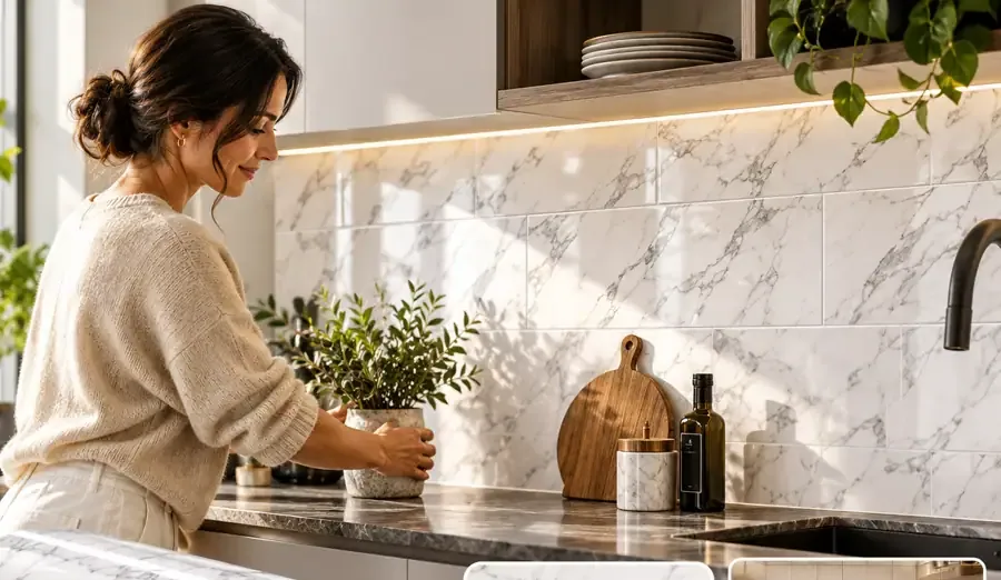 MKK® Tile Design – Fayans Desenli – Uygulanmış yüzey görünümü (temsili)