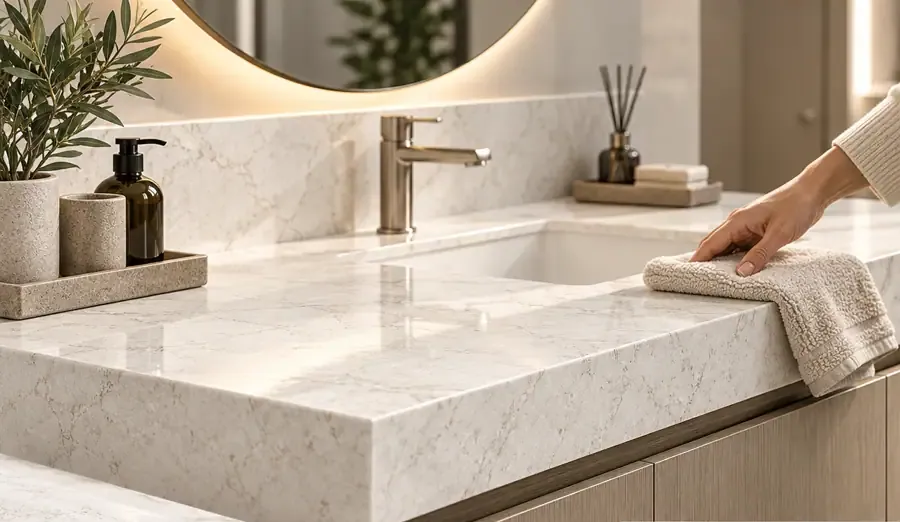 MKK® Stoneform Ivory – Beyaz Traverten – Uygulanmış yüzey görünümü (temsili)