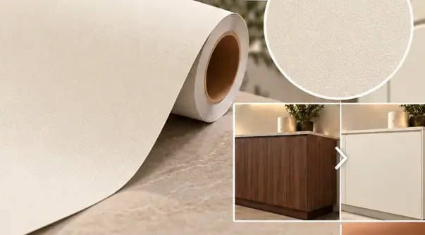 MKK® Ivory Cream – Krem Ekru – Folyo rulosu ve doku (temsili)